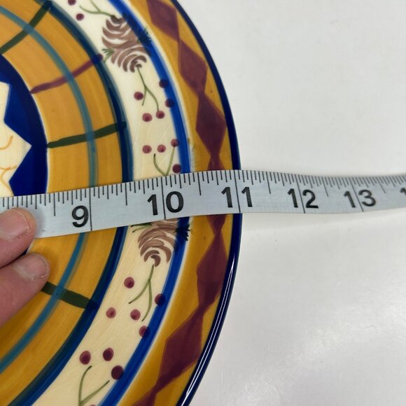 Zrike Danna Cullen Design Pinecone Round Platter 11" Diameter set of 2 - Picture 5 of 9